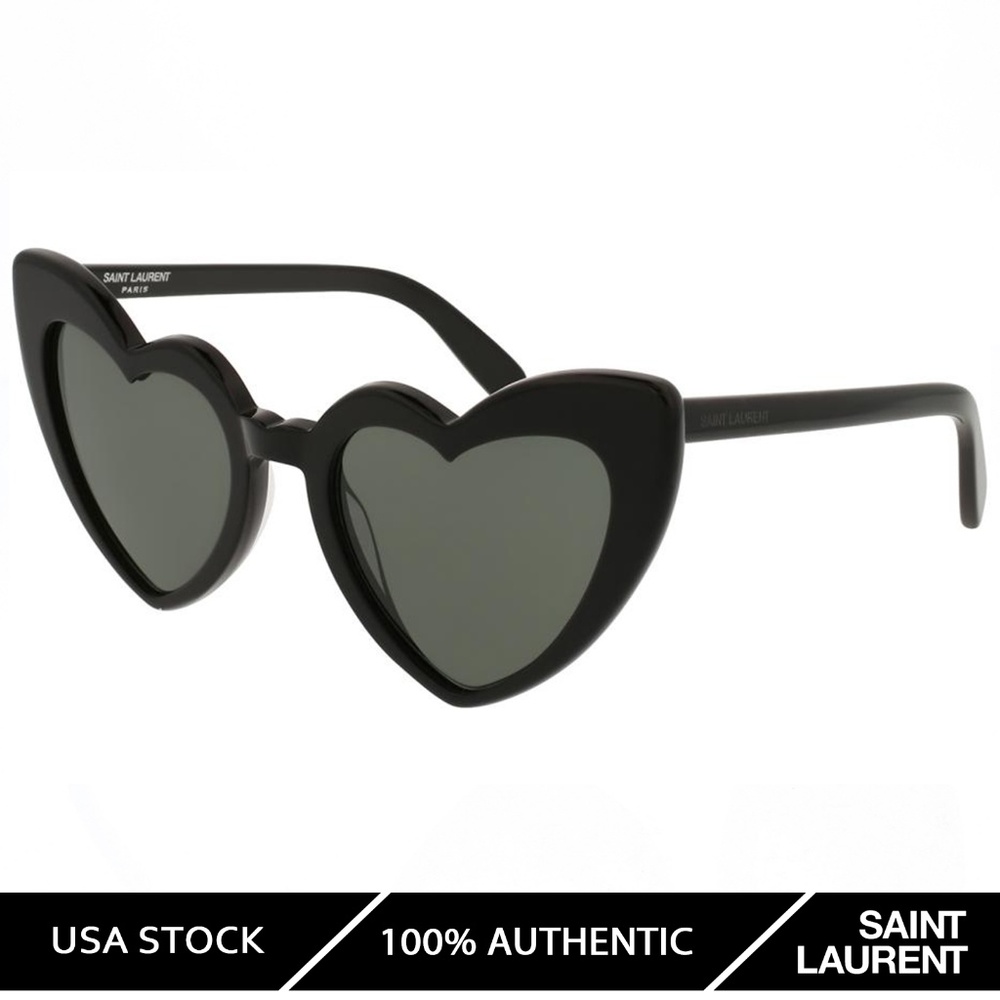 Saint Laurent Black Heart-Shaped Sunglasses